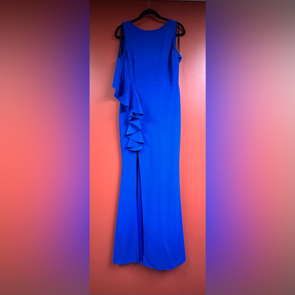 Windsor Royal Blue Maxi Dress with Ruffle Detail